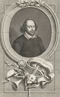 Trumpet Gallery: William Shakespeare, 1747. Creator: Jacobus Houbraken