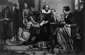 1900 Prints: William Shakespeare Reciting Hamlet to His Family, 1900