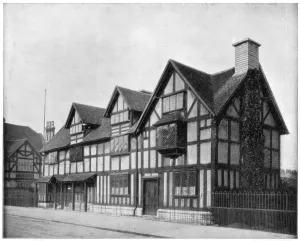 William Shakespeares house, Stratford-upon-Avon, Warwickshire, late 19th century. Artist: John L Stoddard