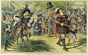 Presidents Prints: William Tell Cleveland Will Not Bow to the Hat