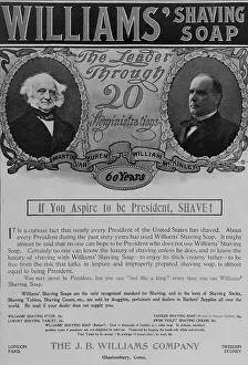 Aspiring Prints: Williams shaving soap: The leader through 20 administrations, 1901. Creator: Unknown
