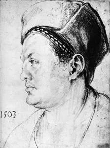 Bilibald Pirckheimer Gallery: Willibald Pirckheimer, 1503, (1936). Artist: Albrecht Durer