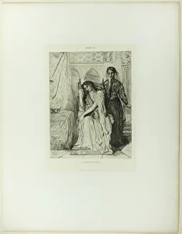 The Willow Song, plate nine from Othello, 1844. Creator: Theodore Chasseriau