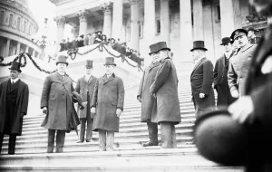 Inauguration Prints: Wilson and Taft at Inauguration, 1913. Creator: Bain News Service