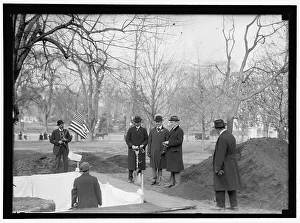 Wilson, Woodrow, at tree planting, between 1909 and 1923. Creator: Harris & Ewing. Wilson, Woodrow, at tree planting, between 1909 and 1923. Creator: Harris & Ewing