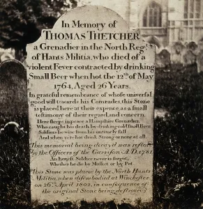Gravestone Prints: Winchester: tombstone of Thomas Thetcher