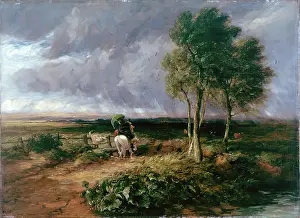 Umbrellas Prints: Wind, Rain and Sunshine, 1845. Creator: David Cox the Elder