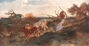 Calves Prints: Wind on the Wold, 1863, (c1902). Creator: Unknown