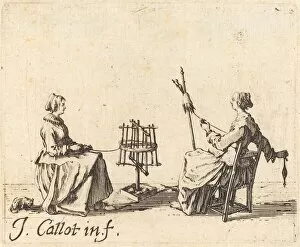 Textile Industry Gallery: The Winder and the Spinner, c. 1623. Creator: Jacques Callot