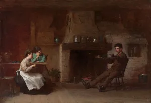 Winding Yarn (Interior of a Nantucket Kitchen), 1872. Creator: Eastman Johnson (American