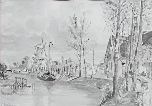 Watercolor And Pencil On Paper Prints: Windmill #2, 1878. Creator: Louis Michel Eilshemius