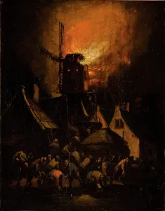 Catastrophe Prints: Windmill Fire, between 1654-1664. Creator: Egbert van der Poel