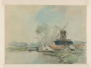 Windmill between the Haarlemmerpoort and the Leidse Bosje, 1903. Creator: Pieter H.J.J. Ras