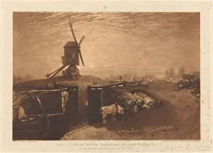 Etching And Mezzotint Prints: Windmill and Lock, published 1811. Creator: JMW Turner