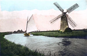 Army Club Cigarettes Gallery: A windmill on the Norfolk Broads, Norfolk, 1926.Artist: Cavenders Ltd