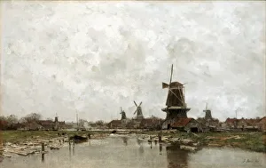 Wind Mill Prints: The Five Windmills, 1878. Artist: Maris, Jacob (1837-1899)