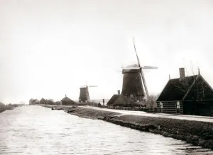 Windmills, Laandam, Netherlands, 1898. Artist: James Batkin