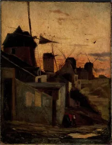 18th Arrondissement Prints: Windmills in Montmartre, current 18th arrondissement