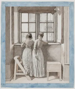 At a Window in the Artists Studio, 1852. Artist: Eckersberg, Christoffer-Wilhelm (1783-1853) At a Window in the Artists Studio, 1852. Artist: Eckersberg, Christoffer-Wilhelm (1783-1853)