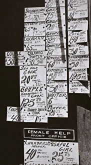 Window of an employment office, on Sixth Avenue near Forty-third Street, New York, early 1930s