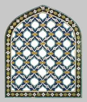 Fritware Prints: Window Grille, c. 15th century. Creator: Unknown