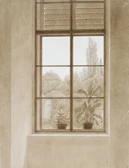Caspar David Prints: Window Looking over the Park, 1810-1811. Artist: Caspar David Friedrich