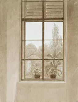 Caspar David Friedrich Gallery: Window Looking over the Park, 1810-1811. Artist: Caspar David Friedrich