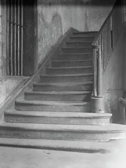 Interiors Prints: Window and stairway in the old Ursuline convent
