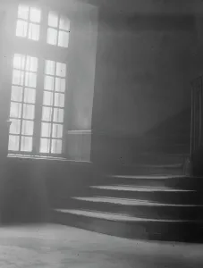 Interiors Prints: Window and stairway of the old Ursuline convent