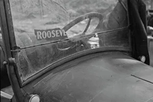 Presidents Prints: The windshield of a migratory agricultural laborer's car