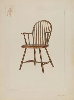 Armchair Gallery: Windsor Bamboo-turned Chair, c. 1937. Creator: Edward L Loper