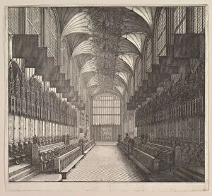 Vaulted Ceiling Gallery: Windsor Castle, St. Georges Chapel, Choir, 1663. Creator: Wenceslaus Hollar