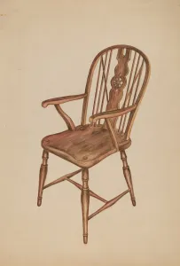 Sterling Ella Josephine Prints: Windsor Chair, c. 1936. Creator: Ella Josephine Sterling