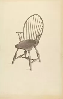 Watercolor And Graphite On Paper Collection: Windsor Chair, c. 1937. Creator: Ray Holden