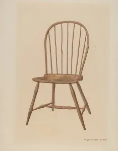 Windsor Chair Prints: Windsor Comb-Back Chair, 1940. Creator: Roger Deats