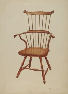 Double Prints: Windsor Comb-back Chair, c. 1939. Creator: Ernest A Towers Jr