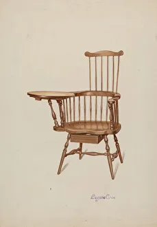 Croe Eugene Prints: Windsor Desk Armchair, c. 1937. Creator: Eugene Croe