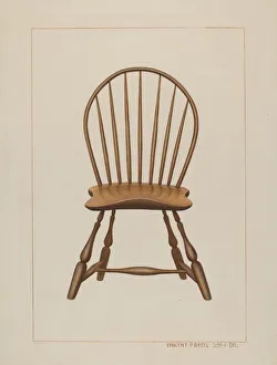 Windsor Chair Prints: Windsor Fan-back Chair, c. 1938. Creator: Vincent P. Rosel