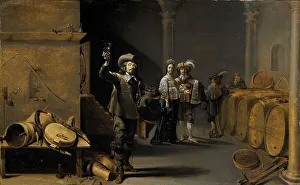 Connoisseur Prints: The Wine Connoisseurs, c.1640-c.1642. Creator: Jacob Duck