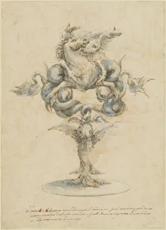 Hippocampi Prints: A Wine Decanter with Two Fighting Sea Horses