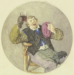 Working Class Prints: Wine drinker, 1689. Creator: Cornelis Dusart