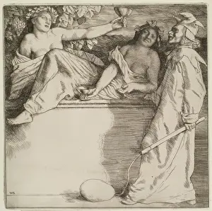 Semi Naked Prints: The Wine Drinkers, 1904. Creator: William Strang
