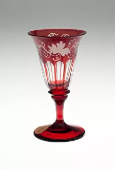 Czechoslovakian Gallery: Wine Glass, Bohemia, Mid to late 19th century. Creator: Bohemia Glass