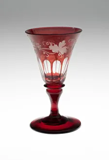 Wine Glass, Bohemia, Mid to late 19th century. Creator: Bohemia Glass
