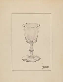 Wineglasses Prints: Wine Glass, c. 1936. Creator: Frank Fumagalli