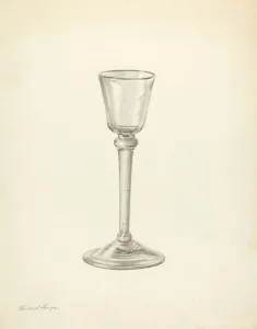 Michael Fenga Prints: Wine Glass, c. 1940. Creator: Michael Fenga