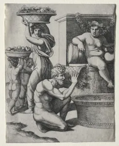 Marcantonio Raimondi Italian Prints: The Wine Press. Creator: Marcantonio Raimondi (Italian, 1470 / 82-1527 / 34)