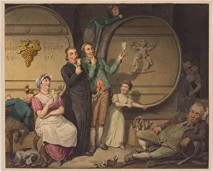 Wine Jug Prints: The Wine Tasting. Scenes of life during the Biedermeier period