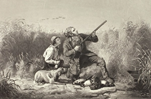 Hunting Rifle Prints: On the Wing, 1850. Creator: Charles Kennedy Burt