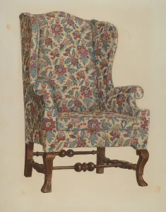 Rolland Livingstone Prints: Wing Chair, 1941. Creator: Rolland Livingstone